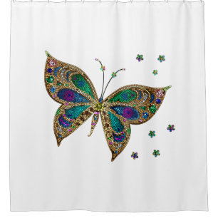 Mosaic Butterfly  Shower Curtain