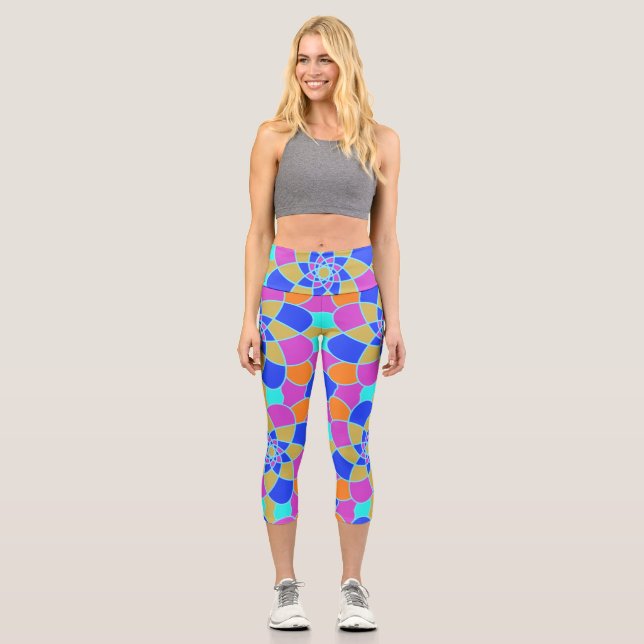 Mosaic-ByRino  Capri Leggings (Front)