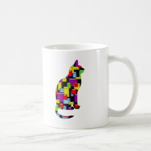 mosaic cat coffee mug