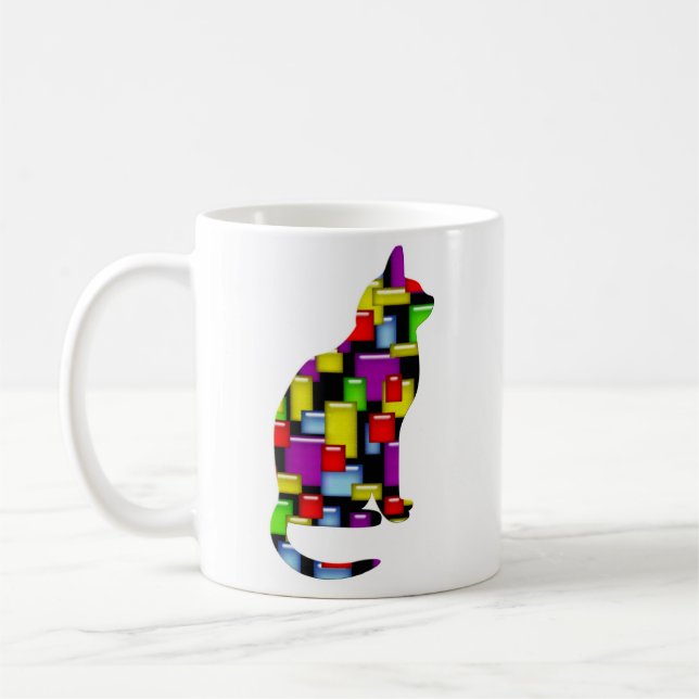 mosaic cat coffee mug (Left)