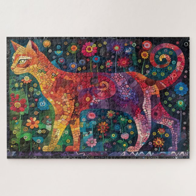 Mosaic Cat Jigsaw Puzzle (Horizontal)