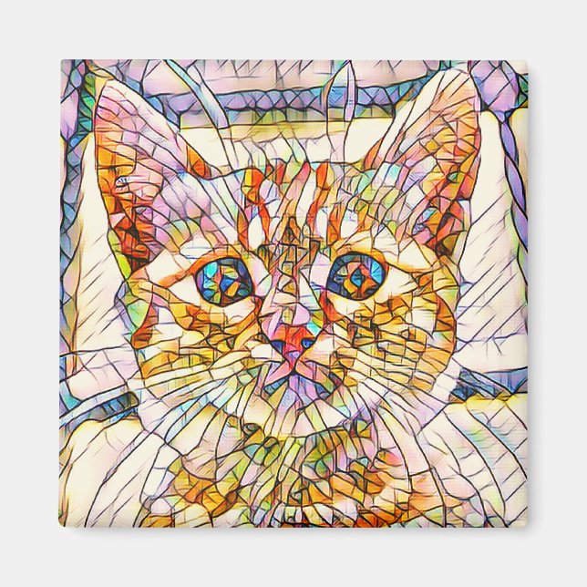 Mosaic Cat Magnet (Front)