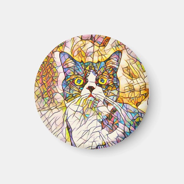 Mosaic Cat Magnet (Front)