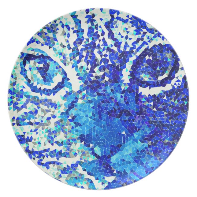 Mosaic Cat Melamine Plate (Front)
