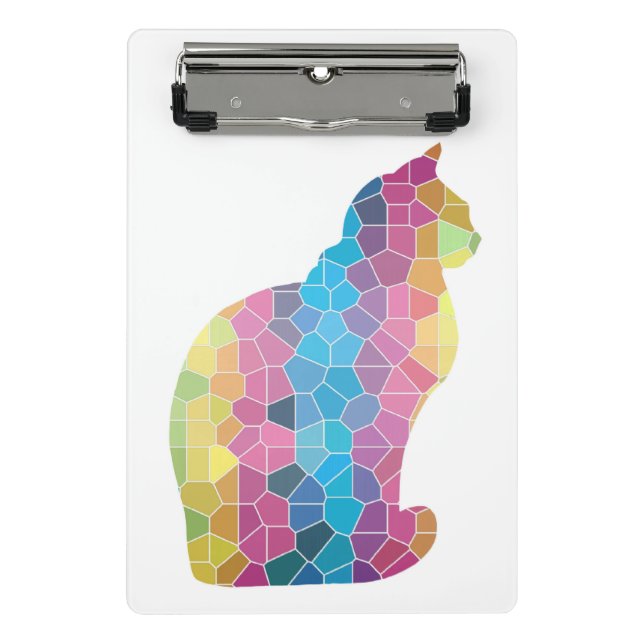 Mosaic Cat  Mini Clipboard (Front)