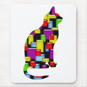 mosaic cat mouse mat