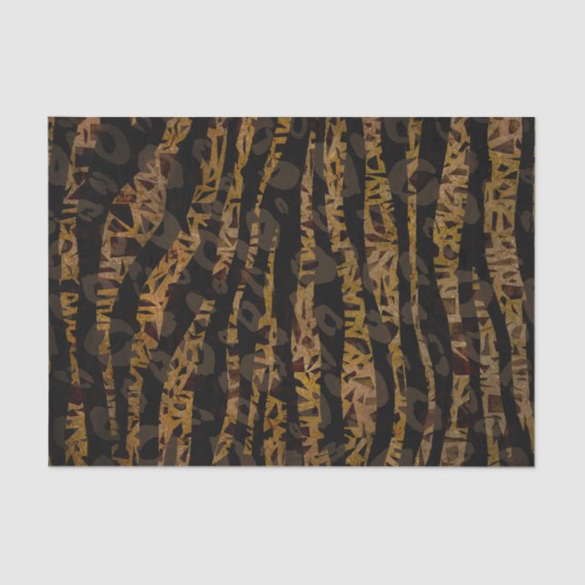 Mosaic Chic Elegant Safari Glam Jungle Party Print Tissue Paper (Front)