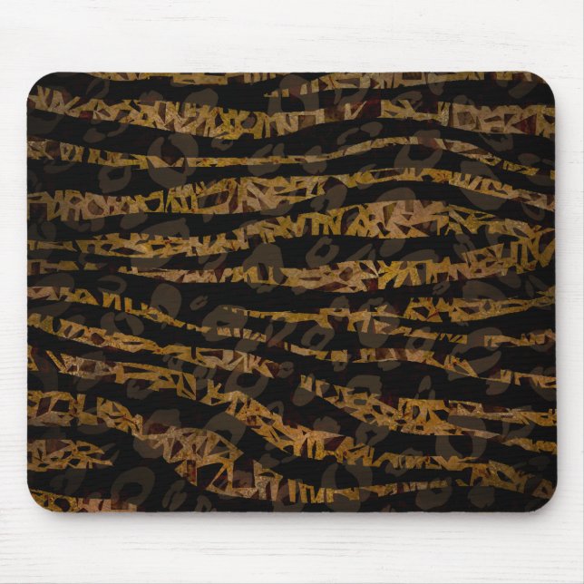Mosaic Chic Elegant Safari Glam Jungle Print Mouse Mat (Front)