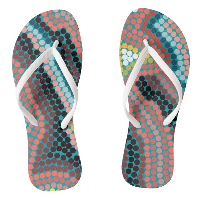 Mosaic Circles Flip Flops (Footbed)