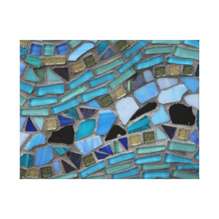 mosaic coloured glass stone art canvas print