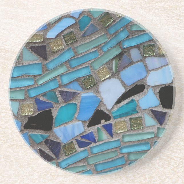 mosaic coloured glass stone art coaster set (Front)