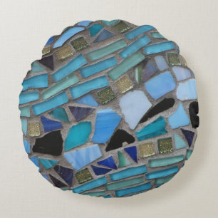 mosaic coloured glass stone art pillow