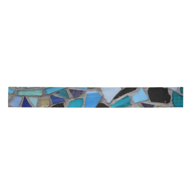 mosaic coloured glass stone art ribbon satin ribbon (Front)