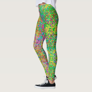 Mosaic Colourful Glitter Leggings