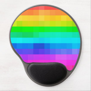 Mosaic Colourful Rainbow Pride Geometric Modern Gel Mouse Mat