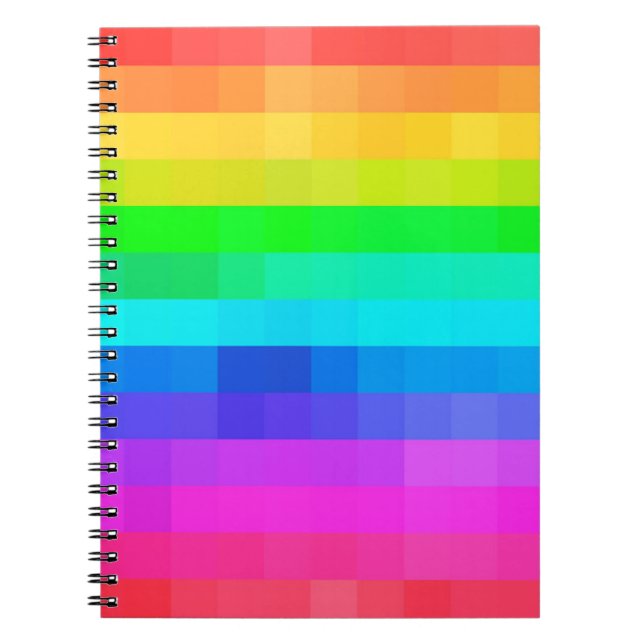 Mosaic Colourful Rainbow Pride Geometric Modern Notebook (Front)