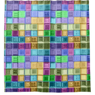 Mosaic Colourful Squares Shower Curtain