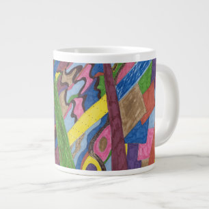 "Mosaic Cross Roads" Abstract Art Large Coffee Mug