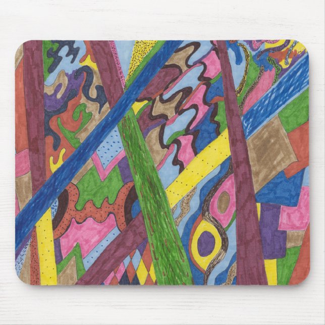 "Mosaic Cross Roads" Abstract Art Mouse Mat (Front)