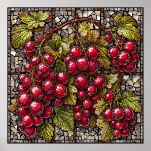 Mosaic Currant With Natural Artistic Elements Poster