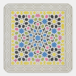Mosaic design from the Alhambra, from 'The Arabian Square Sticker