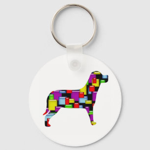 mosaic dog key ring