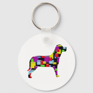 mosaic dog key ring