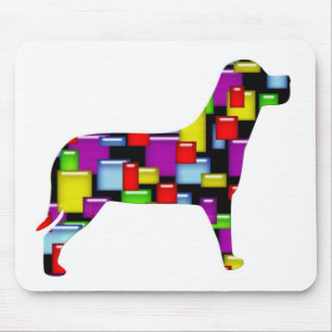 mosaic dog mouse mat