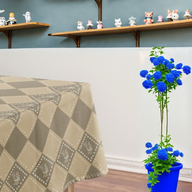 Mosaic doodle flower squares tablecloth (Creator Uploaded)