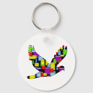 mosaic dove key ring