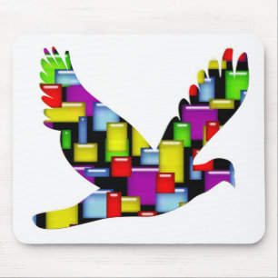 mosaic dove mouse mat