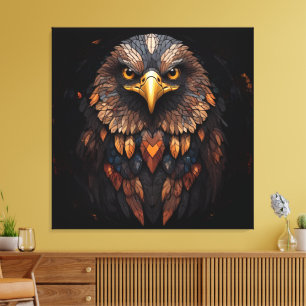 Mosaic Eagle Portrait Canvas Print