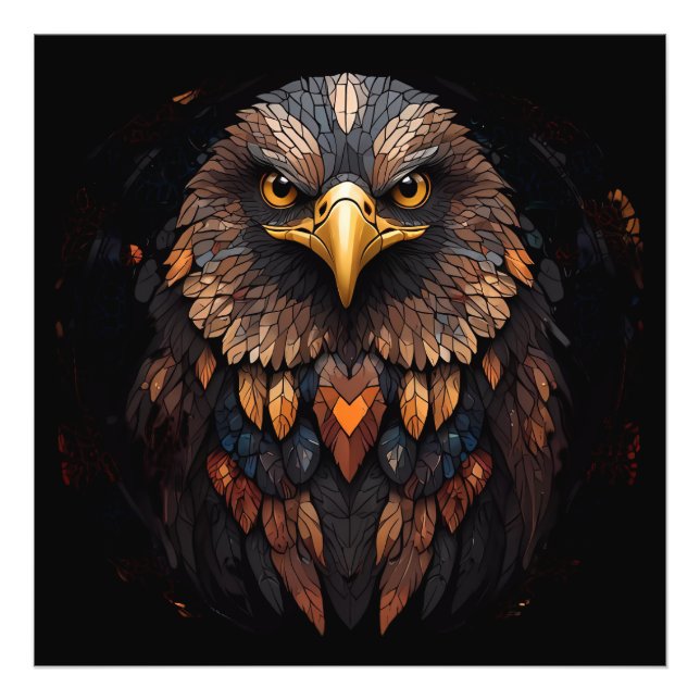 Mosaic Eagle Portrait  Photo Print (Front)