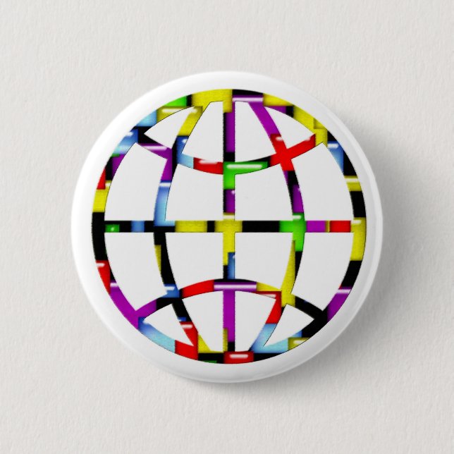mosaic earth 6 cm round badge (Front)