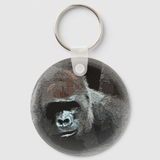 Mosaic Effect Gorilla Portrait Keychain