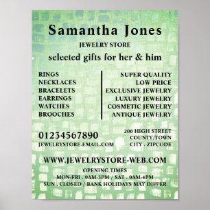 Mosaic Effect, Jewellery Store Advertising Poster