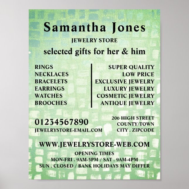 Mosaic Effect, Jewellery Store Advertising Poster (Front)