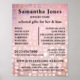 Mosaic Effect, Jewellery Store Advertising Poster