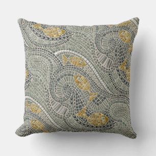 mosaic fish cushion