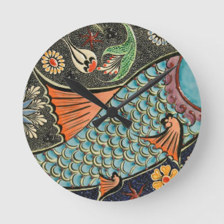 Mosaic Fish Fash Round Clock