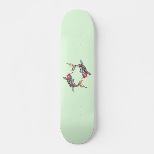 Mosaic Fish on Green Skateboard (Front)