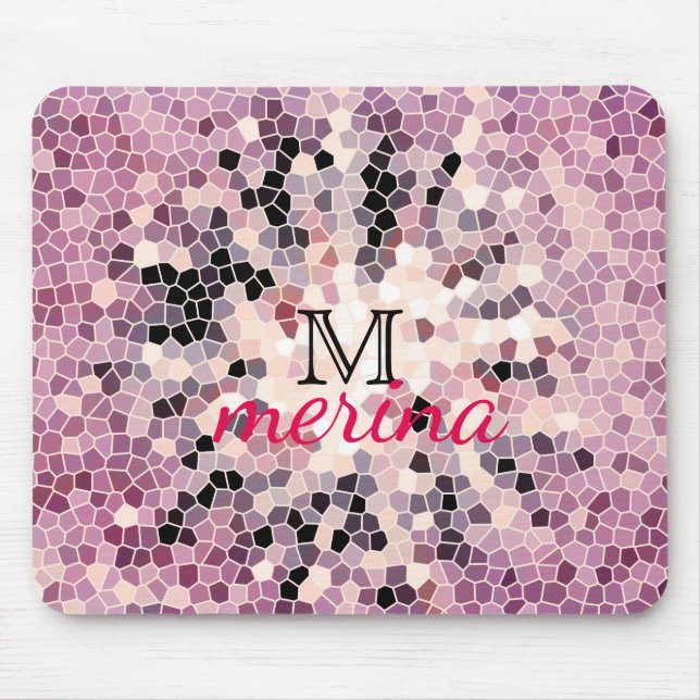 Mosaic Floor Decorative Geometric Tiles Pixel Mouse Mat (Front)