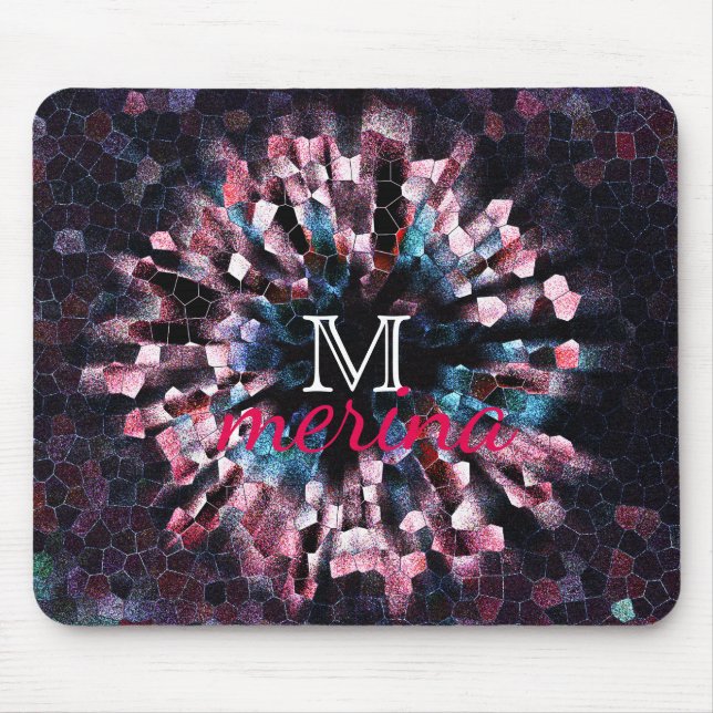 Mosaic Floor Decorative Geometric Tiles Pixel Mouse Mat (Front)
