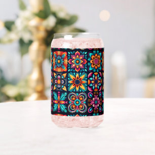 Mosaic Floral mix Can Glass