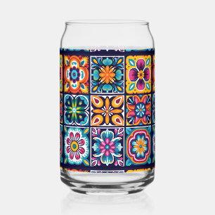 Mosaic Floral mix Can Glass