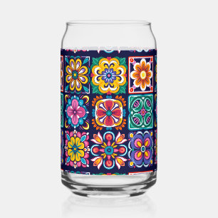Mosaic Floral mix Can Glass