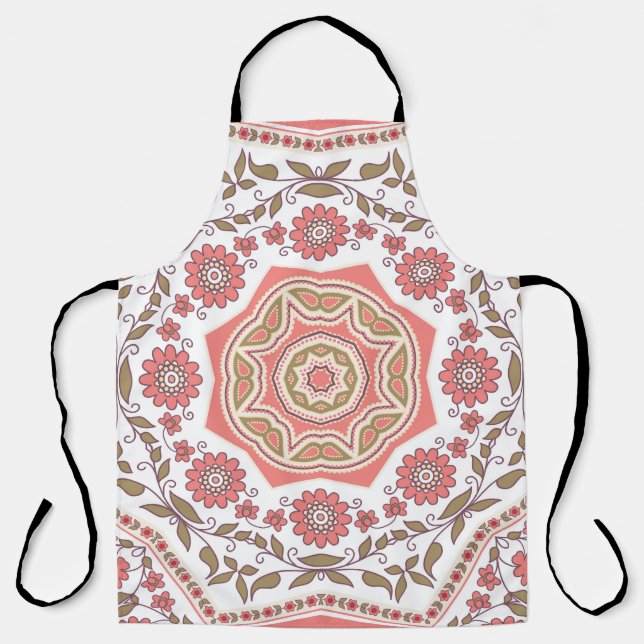 Mosaic Floral Star: Seamless Pattern Apron (Front)