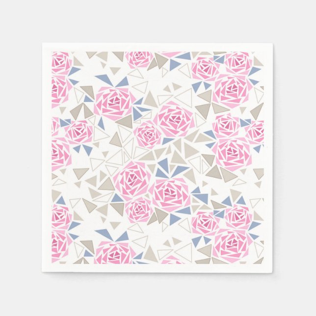 Mosaic, flowers  , abstract flowers napkin (Front)