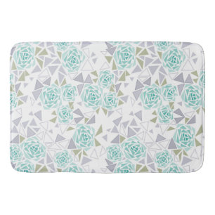 Mosaic, flowers bath mat