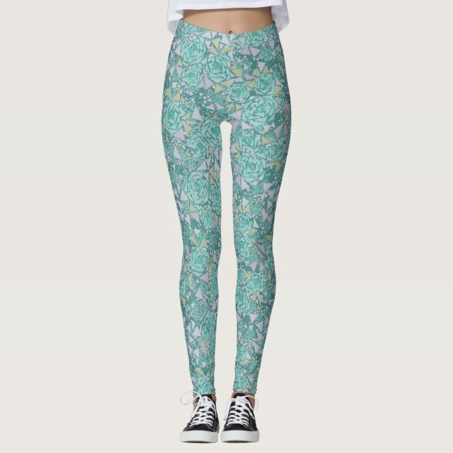 Mosaic, flowers leggings (Front)